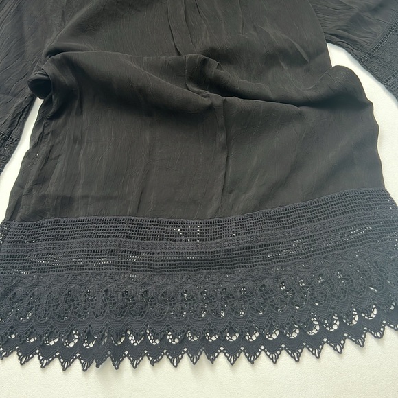 Johnny Was Top witchy dark fairy Eyelet‎ Lace Boho Peasant Tunic Blouse - Picture 9 of 9
